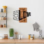 Wallity Live Love Laugh - 380 Escultura de Pared en Nogal y Negro